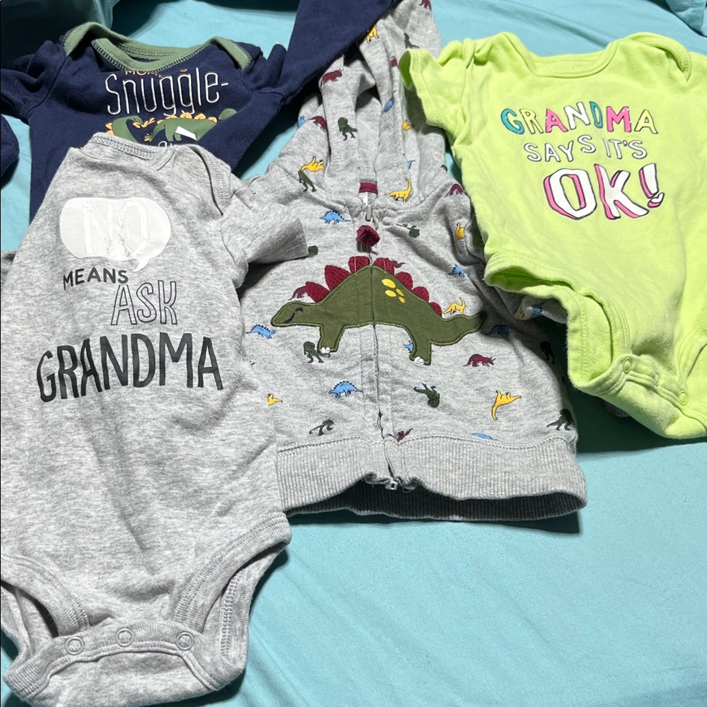 Carter's Gray and Green Bodysuit Set